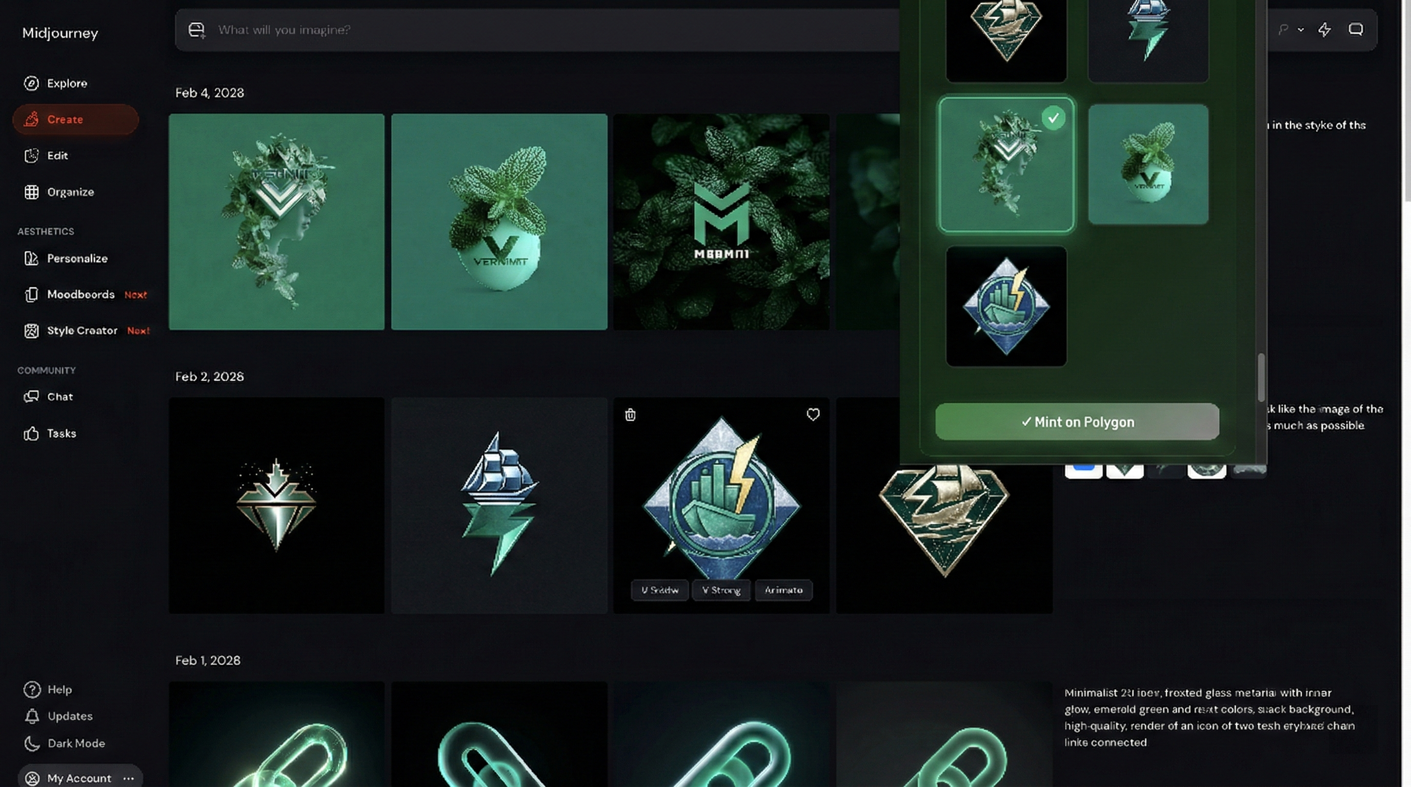VeriMint Extension in action